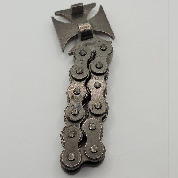 WEST COAST CHOPPERS Iron Cross Logo Motorcycle Chain Beer Bottle Opener Bar Pub - Picture 3 of 4